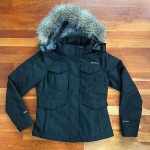 ❄️ EUC Eddie Bauer WEATHEREDGE Down Jacket with Removable Hood- Sooo WARM!🥵